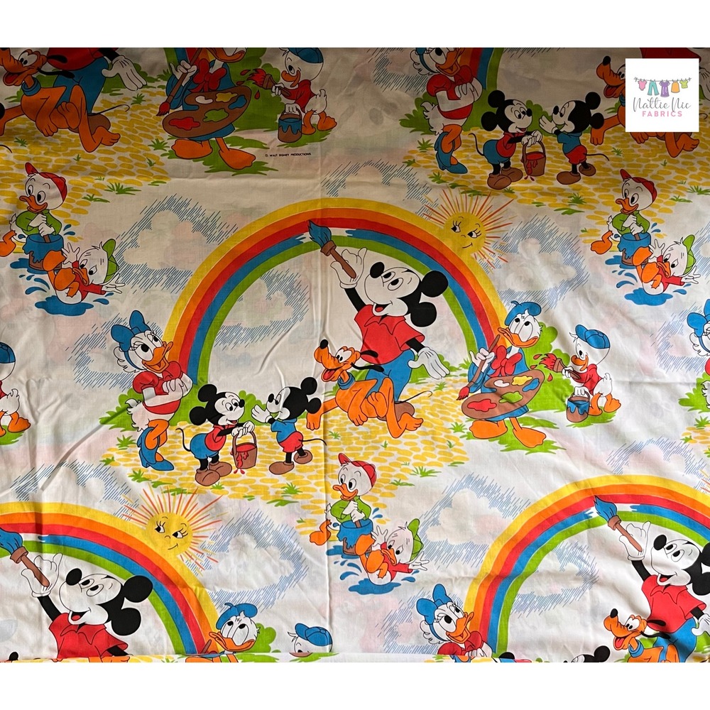 Vintage‎ Twin Mickey Mouse Set of Vintage sheets, 1 pillowcase, Pacific, Disney